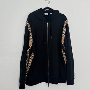 Burberry Check Panel French‎ Terry Hoodie